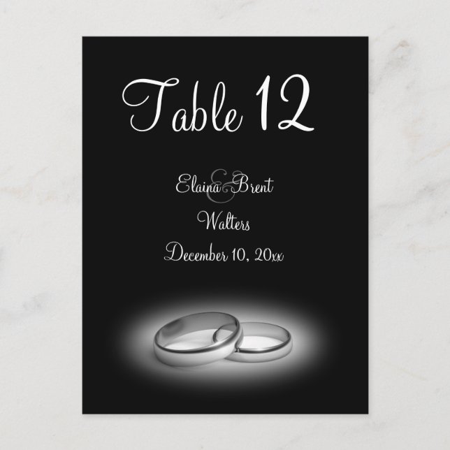 Numéro de table d'éternité (noir) (Devant)
