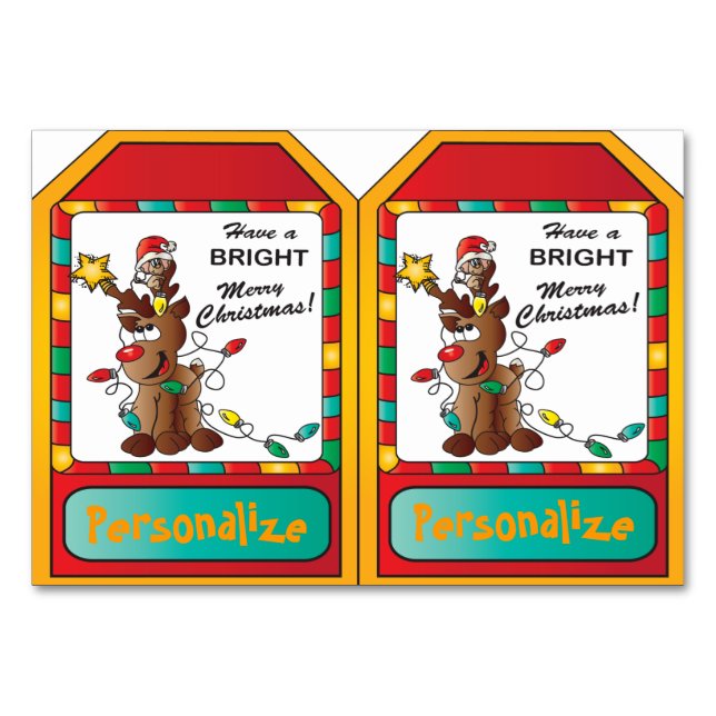 Numéro De Table Deux étiquettes cadeaux - Renard et souris (Devant)