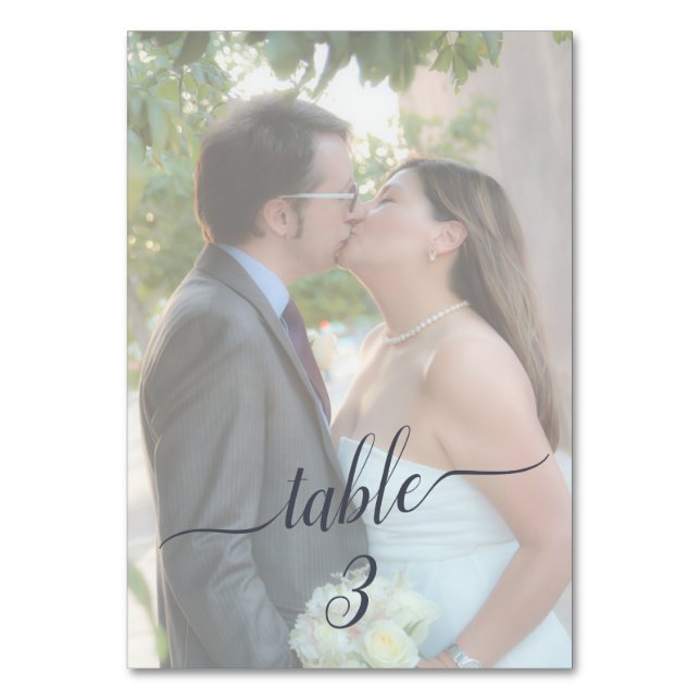 Numéro De Table Deux Mariage opaque défraîchi ✨ Belle Misty (Dos)
