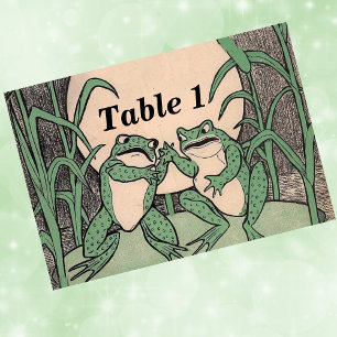 Numéro De Table Deux Vintages Amour Amoureux Grenouilles Vertes Lu