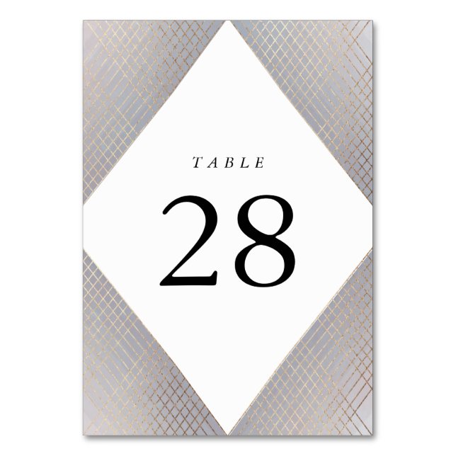 Numéro De Table Diamant Gray Gray Gold Gatsby Mariage (Par défaut)