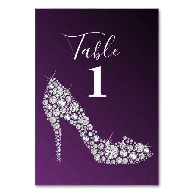 Numéro De Table diamant haute talons parties scintillant élégant (Dos)