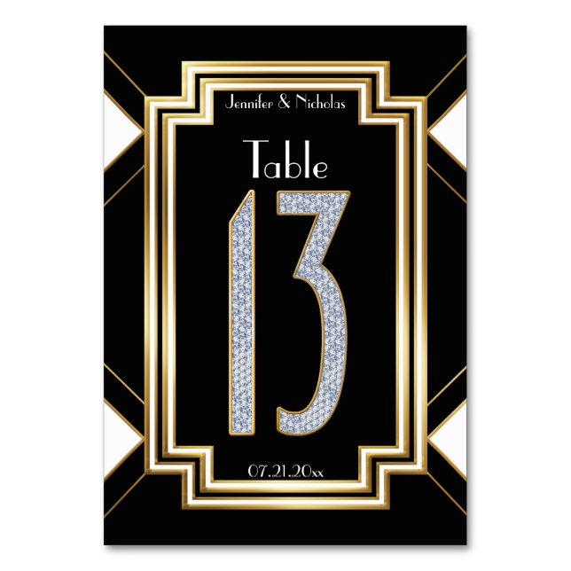 Numéro De Table Diamants Art Déco Mariage Numéro de tableau Treize (Par défaut)