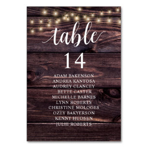 Numéro De Table Dîner de Mariage, Plan de Table des Invités Rustiq