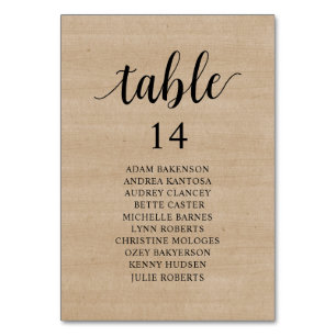 Numéro De Table Dîner mariage, Tableau Brown de sièges en bois