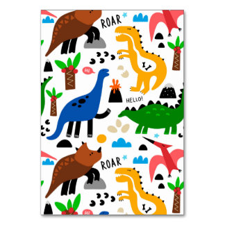 Numéro De Table Dinosaures motif transparent