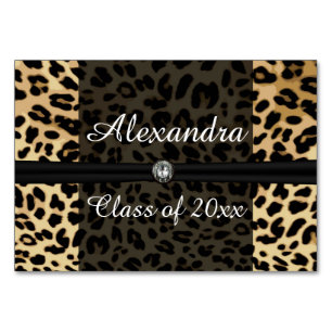 Numéro De Table Diplôme de fille de bijoux Leopard noir personnali