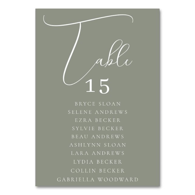 Numéro De Table Disposition de sièges en écriture élégante (Par défaut)