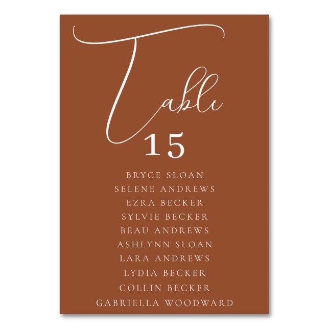 Numéro De Table Disposition de sièges en écriture élégante (Par défaut)