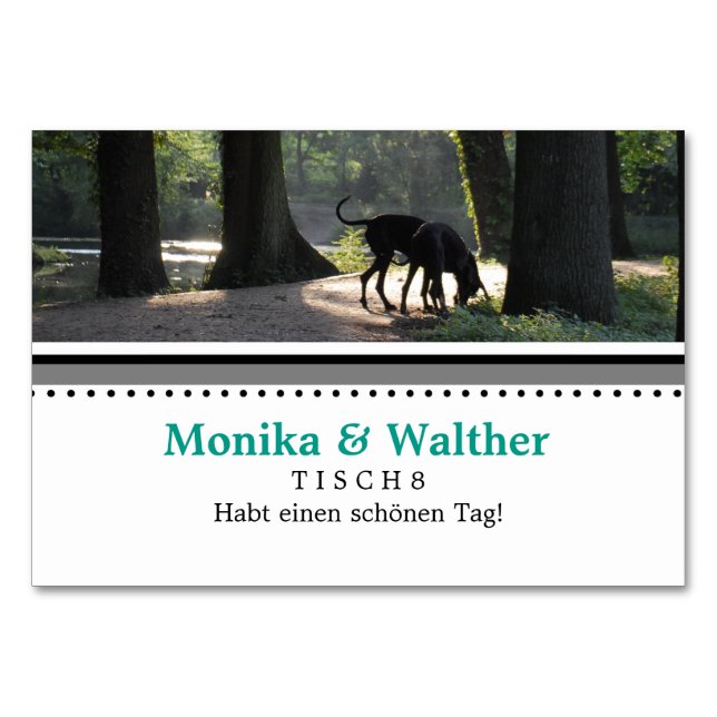 Numéro De Table Doggenfoto Tischkarten (Devant)