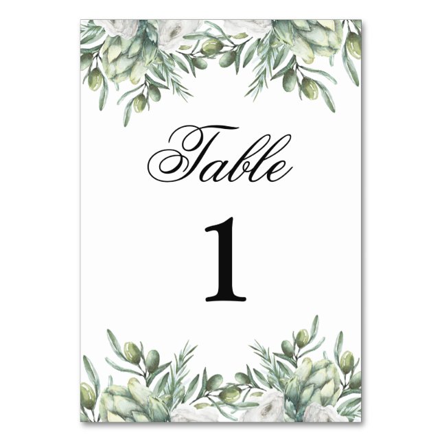 Numéro de table d'olive. Mariage italien. Jardin d (Par défaut)
