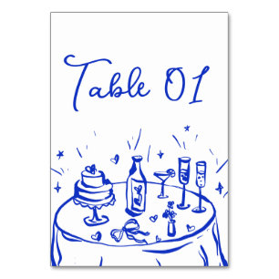 Numéro De Table Doodle Quirky Main Drake Blue table Numéro