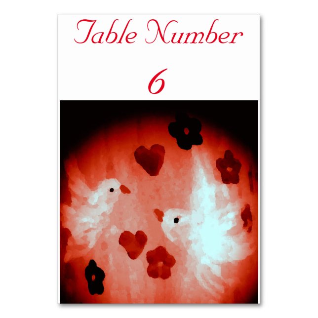 Numéro De Table Dove Inséparables Art (Par défaut)