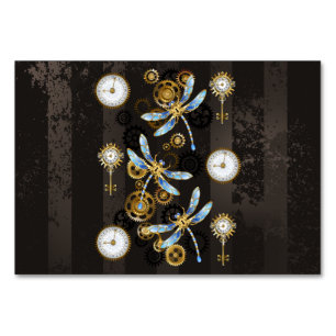 Numéro De Table Dragonflies de Steampunk sur arrière - plan rayé b