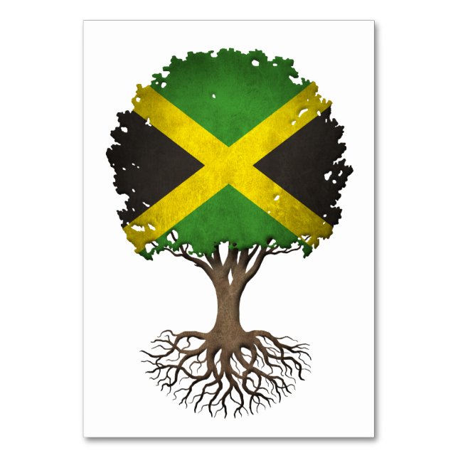 Numéro De Table Drapeau jamaïcain arbre de vie personnalisable (Par défaut)