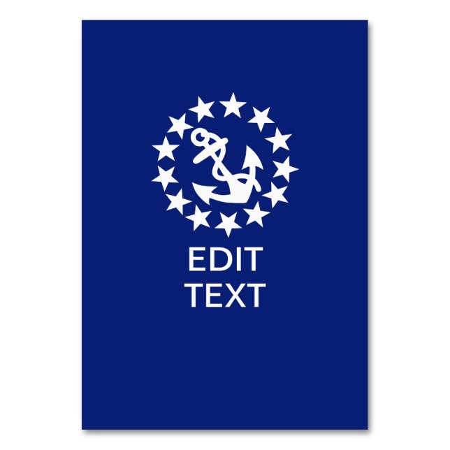 Numéro De Table Drapeau nautique américain Ancre sur bleu (Par défaut)