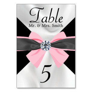 Numéro De Table Draperie noire et blanche classique avec cabot ros