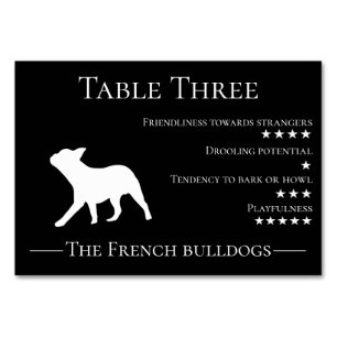 Numéro De Table Drôle chien amoureux race caractère invité françai