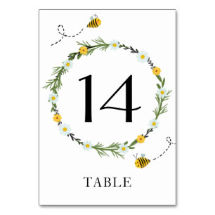 Numéro de table du Baby shower d'abeilles