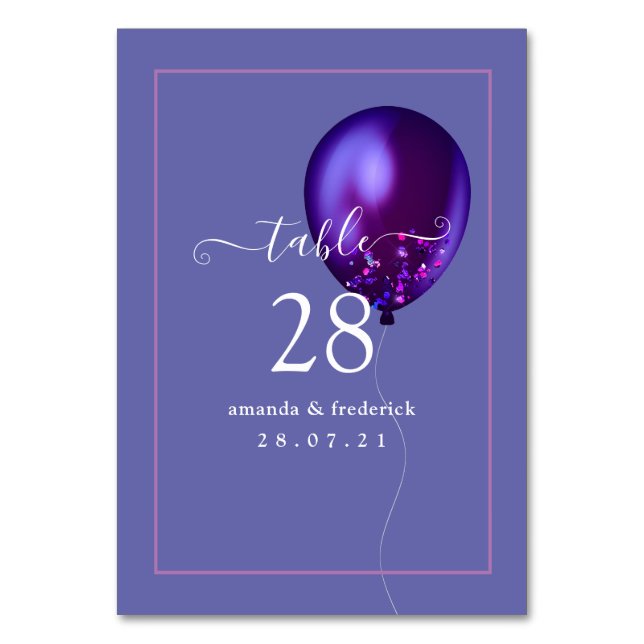 Numéro de table du ballon Confetti (Par défaut)