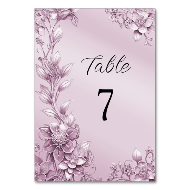 Numéro de table du feuillage rose (Par défaut)