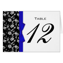 Numéro de table du Mariage Bleu Bow
