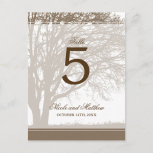 Numéro de table du Mariage de automne de chêne Bro