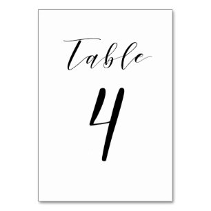 Numéro de table du Mariage de script minimaliste n