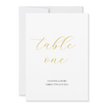 Numéro de table du Mariage de script minimaliste o