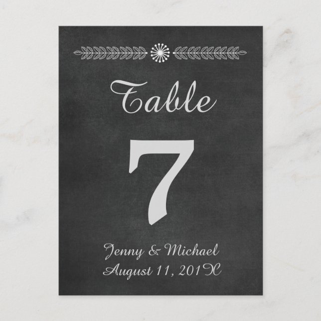 Numéro de table du Mariage de tableau de bord (Devant)