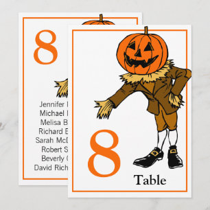 Numéro de table du Mariage d'Halloween Carte 5 x 7