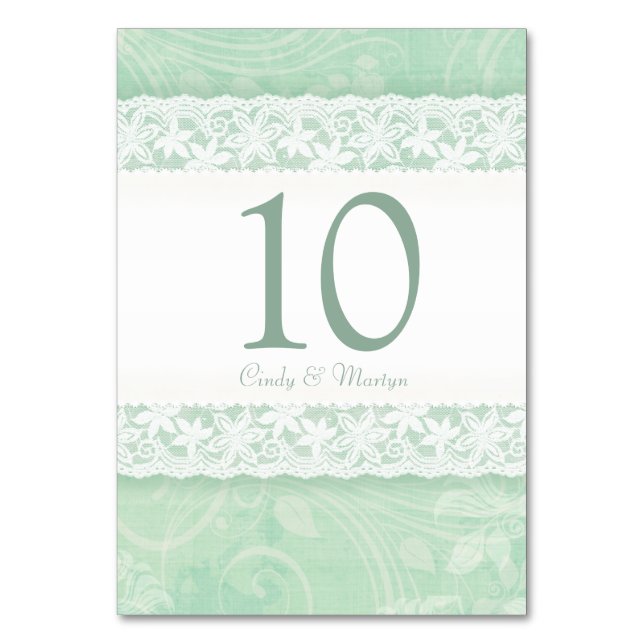 Numéro de table du mariage d'impression en dentell (Par défaut)