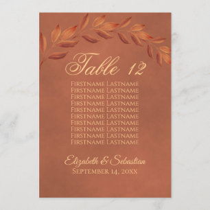 Numéro de table du Mariage Feuille en terre cuite 