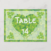 Numéro de table du mariage irlandais St. Patrick's