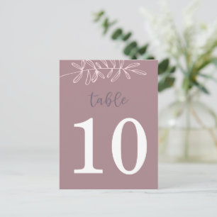 Numéro de table du Mariage mauve (double face)