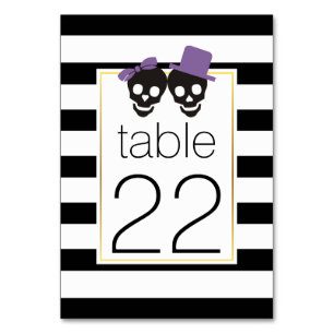 Numéro de table du mariage pourpre du crâne d'Hall