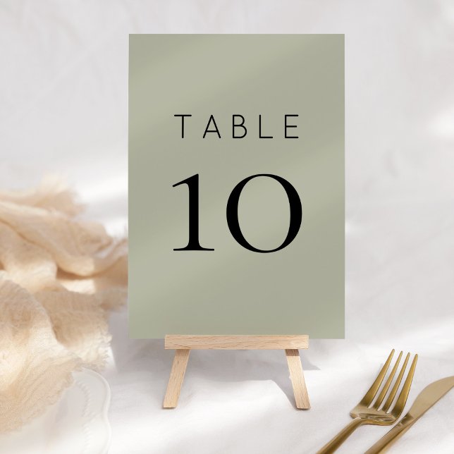 Numéro de table du Mariage vert de Sage doux simpl (Créateur téléchargé)