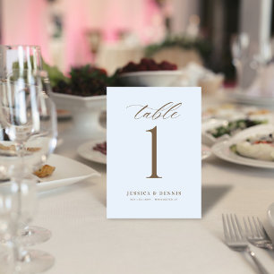 Numéro de table du script de calligraphie élégante