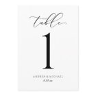 Numéro de table du script de calligraphie Mariage