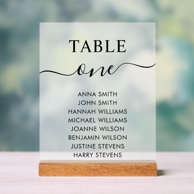 Numéro de table du tableau de mariage simple et él (Neutre)