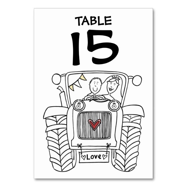 Numéro de table du tracteur de Mariage campagnard  (Par défaut)