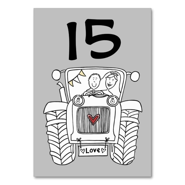 Numéro de table du tracteur de Mariage campagnard  (Par défaut)