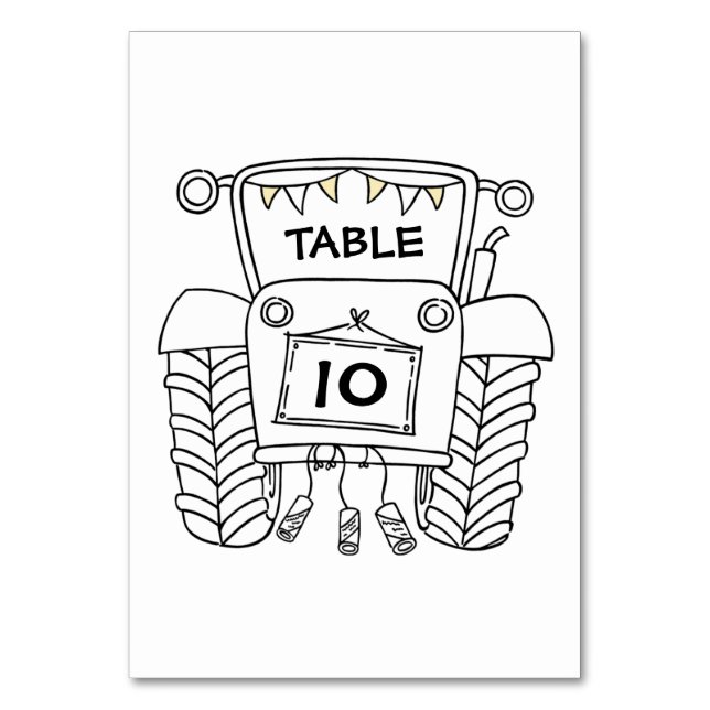 Numéro de table du tracteur de Mariage campagnard  (Par défaut)