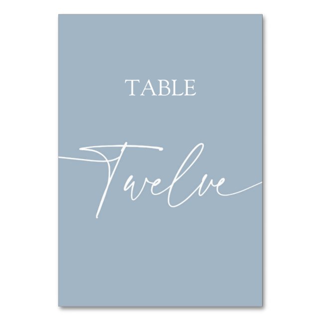 Numéro De Table Dusty bleu minimaliste élégant table douze (Par défaut)