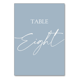 Numéro De Table Dusty bleu minimaliste élégant table huit