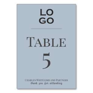 Numéro De Table Dusty Blue Custom Logo Business Business Event