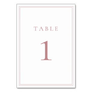 Numéro de table Dusty Rose et White Minimalist
