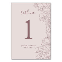 Dusty Rose Mauve Floral Mariage