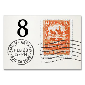 Numéro De Table E&A Wedding Reception Table Card 8 Mexico