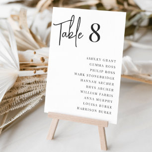 Numéro De Table Écrite à la main moderne + Classic Serif Nom d'inv
